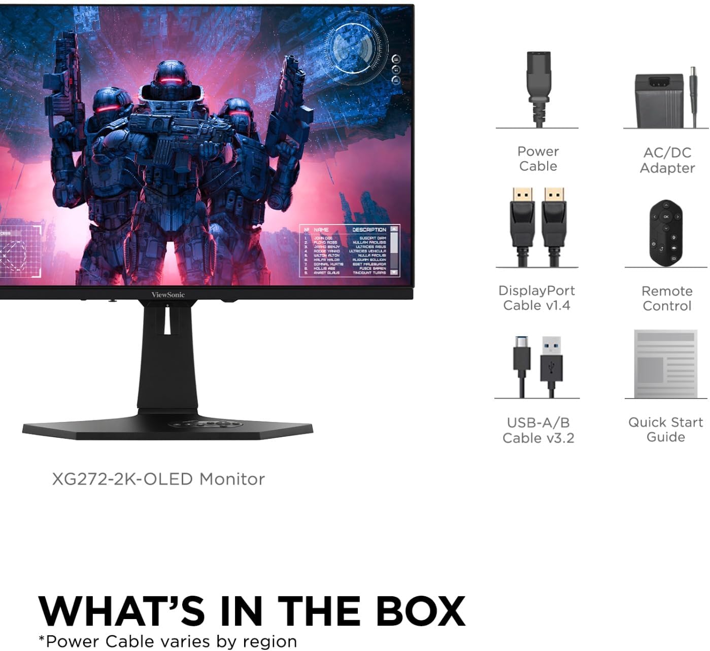 ViewSonic XG272-2K-OLED 27 Inch 1440p 240Hz White Gaming Ergonomic RGB OLED Monitor with up to 0.01ms, AMD FreeSync Premium, G-Sync Compatibility, and USB-C/HDMI v2.1/DP Inputs (Renewed)
