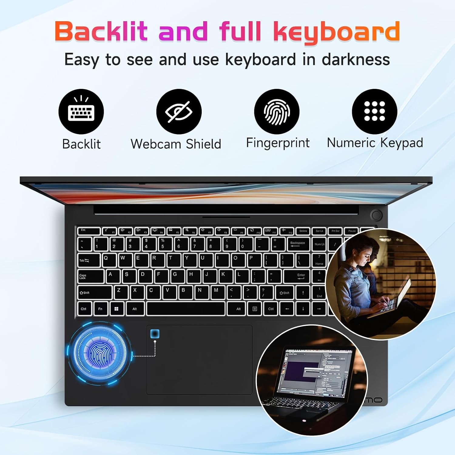 NIMO 17.3' IPS FHD-Laptop, Intel 6 Cores i3-1215U 32GB RAM 2TB SSD (Beat Ryzen 5 7520U, Up to 4.4GHz) Computer with 65W GaN Type C Backlit Keyboard Fingerprint, for Home Student and Business Gray