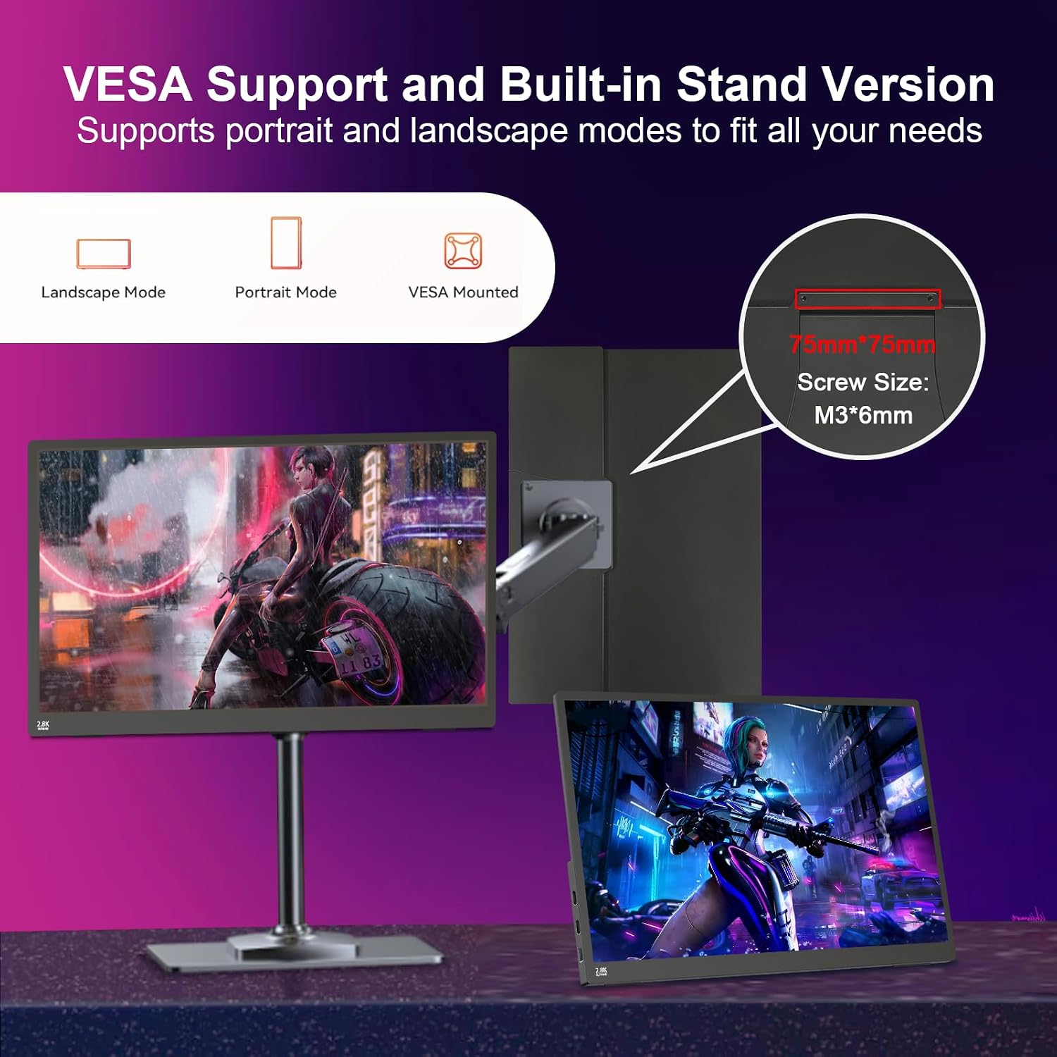 IBW 15.6' 2.8K 100Hz Portable Monitor Touchscreen, QHD 2880x1620 IPS Gaming Display, 300 Nits 100% sRGB HDR FreeSync, USB-C HDMI External Second Screen for Laptop PC Phone Switch PS5