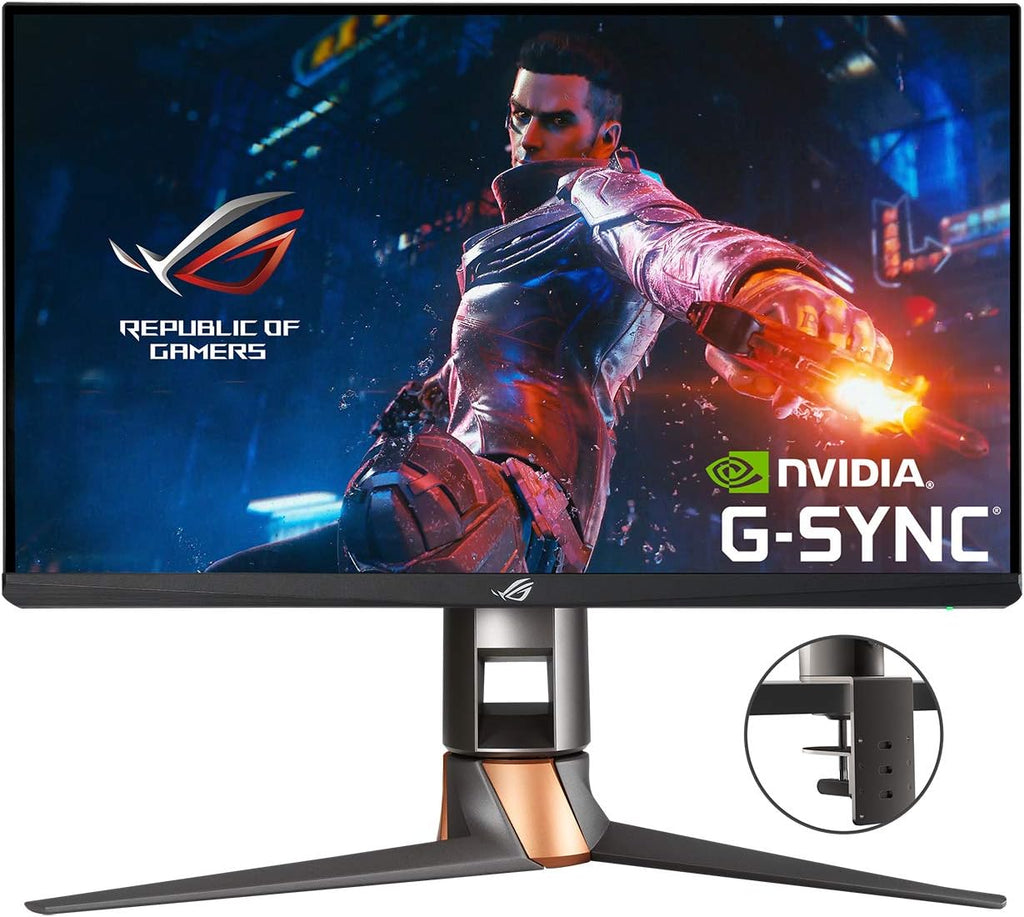 ASUS ROG Swift 360Hz PG259QNR 24.5' HDR Gaming Monitor, 1080P Full HD, Fast IPS, 1ms, G-SYNC, ULMB, NVIDIA Reflex Latency Analyzer, HDMI DisplayPort USB, Desk Mount Kit, VESA Wall Mountable, HDR10
