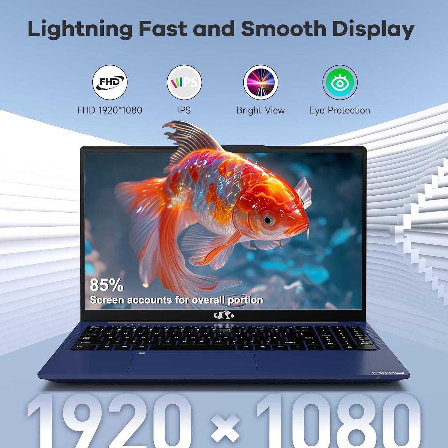 NIMO 15.6' FHD lPS-Business-Laptop, 8 Cores Intel i5-12450H 32GB RAM 1TB SSD (Beat i7-11800H, Up to 4.4 GHz) Student Computer with 100W Type-C Fingerprint Backlit Keyboard (Renewed)