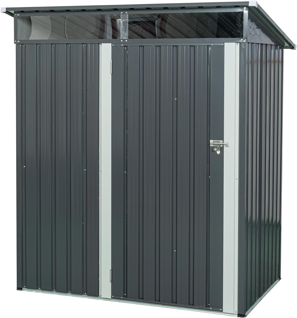 Storage Shed, 5X 3FT Outdoor Storage Shed,with Hinged Door Padlock Utility Tool Shed Storage House, for Backyard Garden Patio Lawn (Grey)