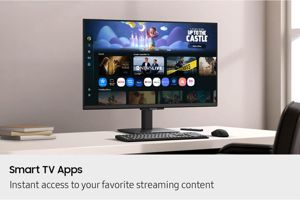 Samsung 27-Inch M5 (M50F) Series FHD Smart Monitor with Streaming TV, Speakers, HDR10, Gaming Hub, Workout Tracker, Vision Accessibility Tools, Black, LS27FM502ENXZA (Renewed)
