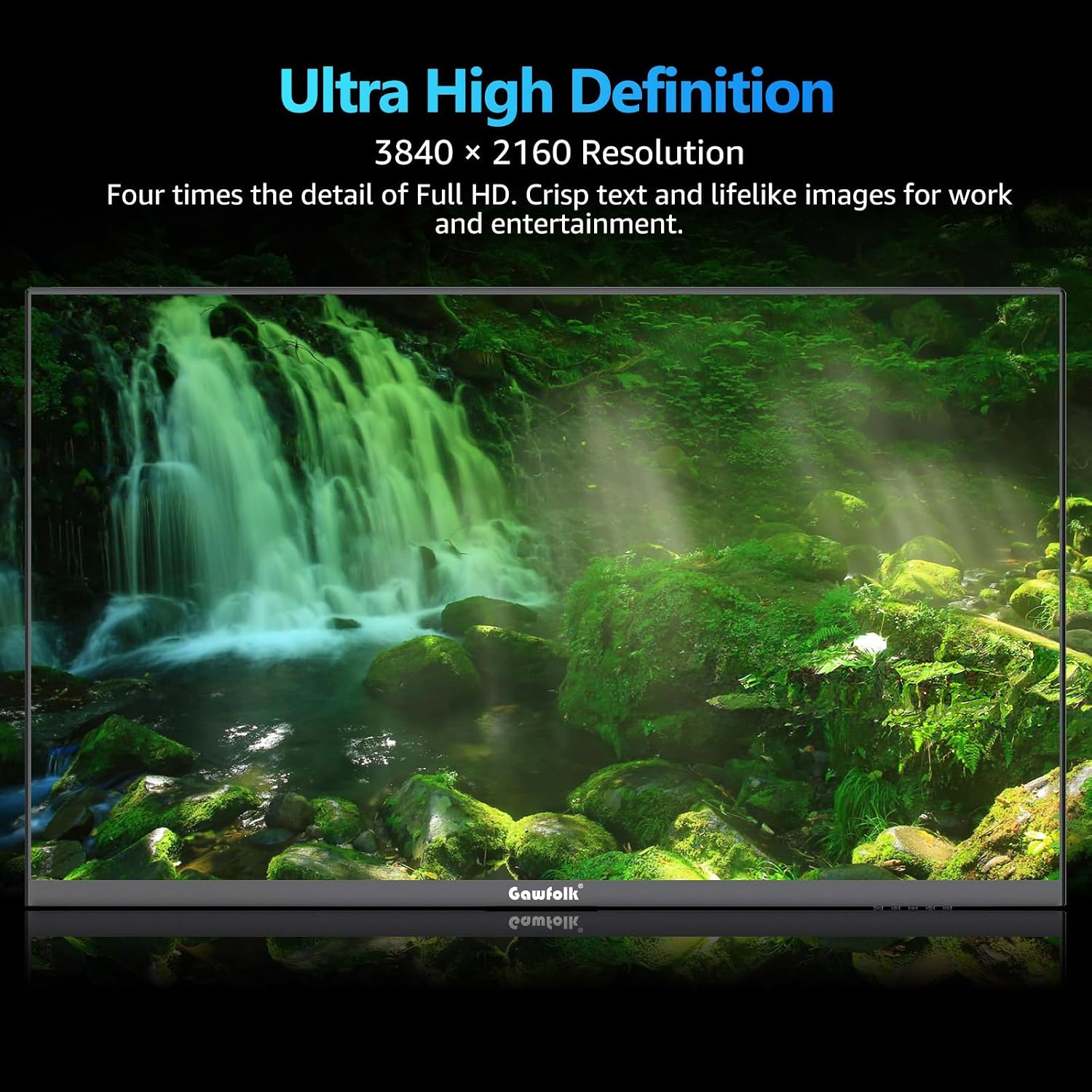 Gawfolk 32 Inch 4K Curved Monitor 60Hz, UHD 3840x2160 PC Monitor with Built-in Speakers, 1500R Computer Screen, FreeSync, Flicker-Free, HDMI/DP, Wall Mountable for Home Office, Gaming, Entertainment