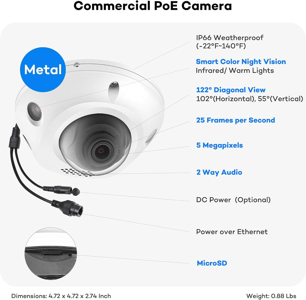 ONWOTE 12MP NVR 32 Channel Security Camera System, AcuSearch, Motion Detection, 24x 5MP Vandal-Proof PoE IP Cameras, Color Night, 32CH 6K 4K Commercial NVR 8TB, 4 HDD Ports Support 40TB, Business CCTV