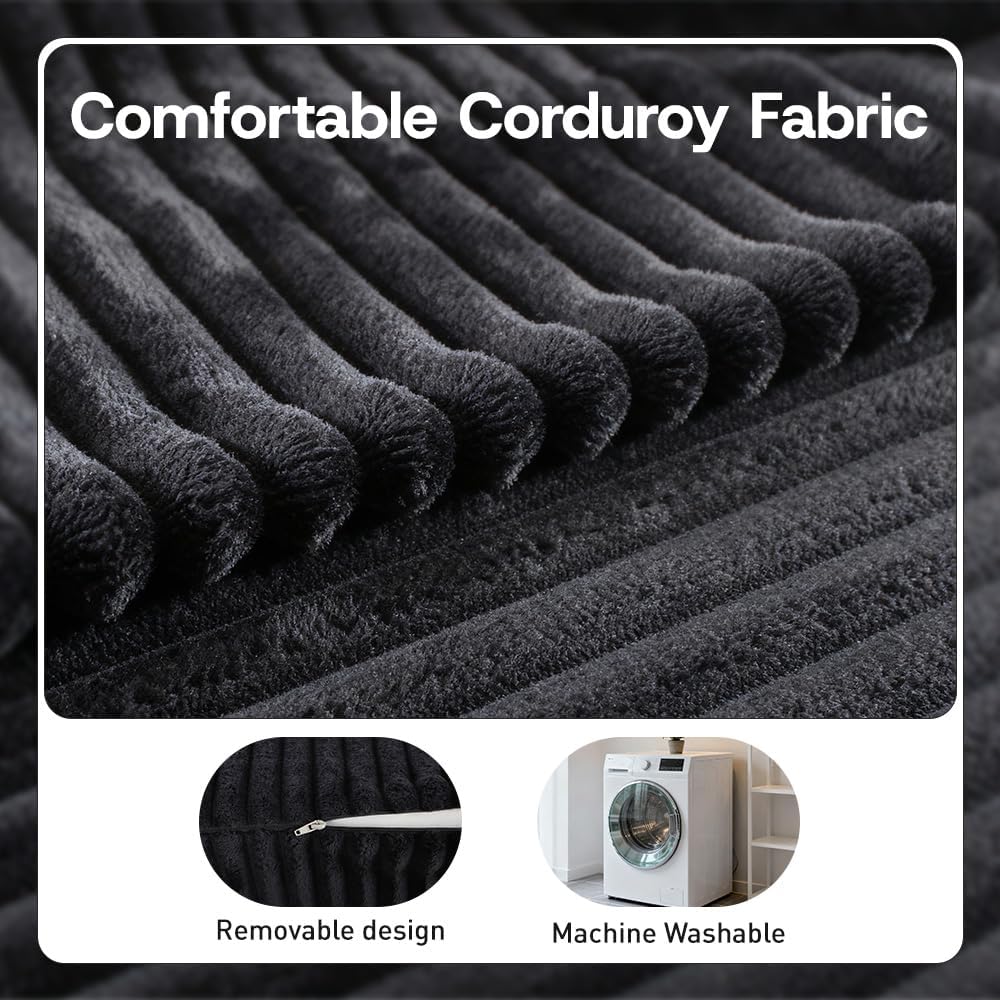 YEPDIN Folding Sofa Bed,Convertible Sofa Bed with Armrest Foldable Sleeper Chair, Portable Folding 4-in-1 Floor Sofa with Convertible Lounge Chair for Living Room,Bedroom,Washable Cover,Black Single