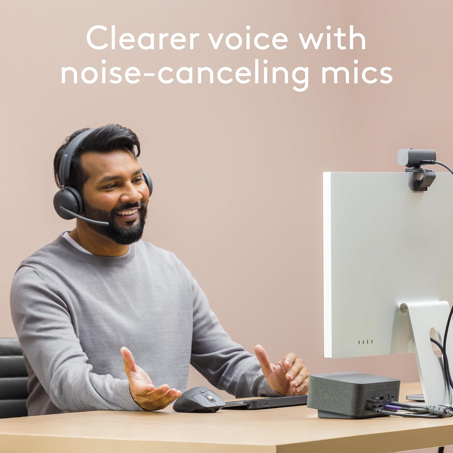 Logitech Zone Wireless 2 Premium Noise Canceling Headset with Hybrid ANC, Bluetooth, USB-C, USB-A, Certified for Microsoft Teams and Fast Pair, Engineered for Intel Evo laptops, Graphite