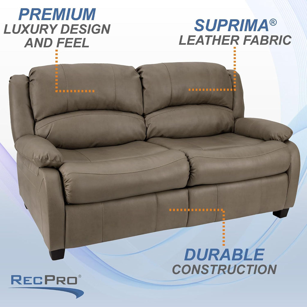 RecPro Charles Collection | 65' RV Hide A Bed Loveseat | Memory Foam Mattress | RV Sleeper Sofa | Pull Out Couch | RV Furniture | RV Loveseat | RV Living Room (Slideout) Furniture | Putty