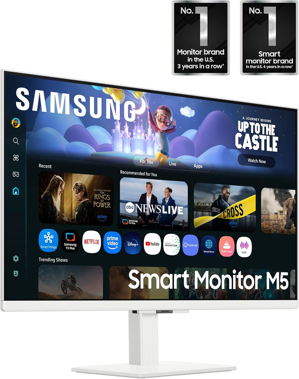 Samsung 27-Inch M5 (M50F) Series FHD Smart Monitor with Streaming TV, Speakers, HDR10, Gaming Hub, Multiple Ports, Workout Tracker, White, LS27FM503ENXZA (Renewed)