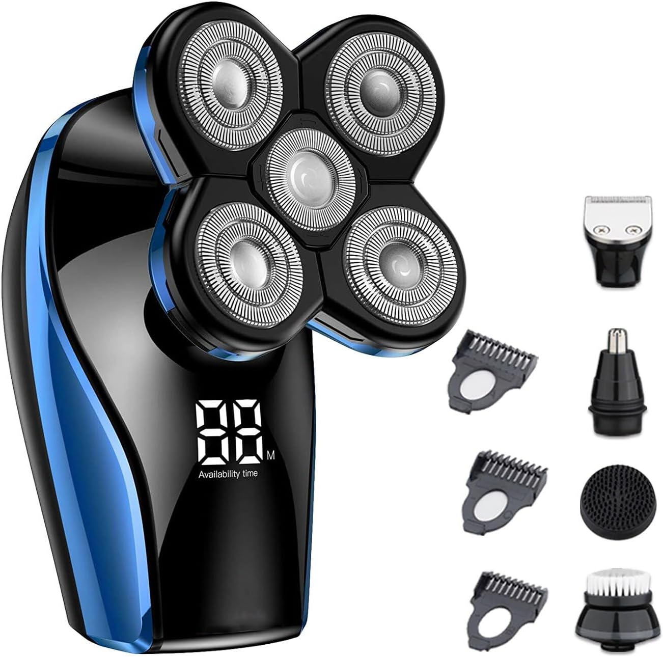 MAYiT Electric Razor for Men, Electric Shaver for Men Beard Hair Trimmer Electric Razor 5D Floating Five Blade Heads Electric Nose Hair Trimmer LCD Display