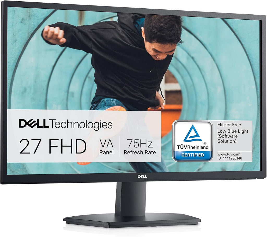 Dell SE2722H Monitor - 27-inch Full HD (1920 x 1080) 60Hz 8ms Display, HDMI/VGA Connectivity, AMD FreeSync Technology, Tilt Adjustability - Black