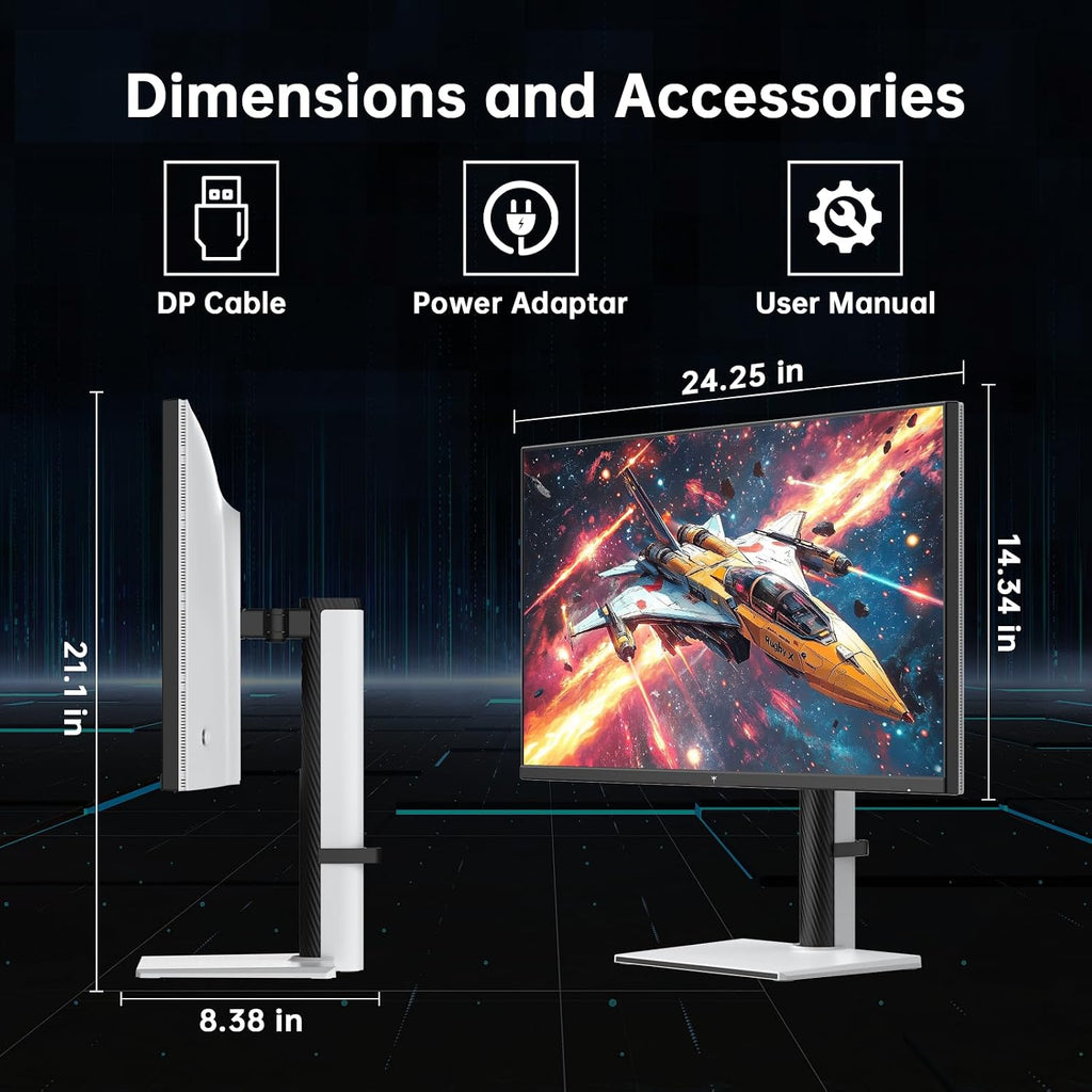 KTC 27 Inch White Gaming Monitor 300Hz/320Hz, QHD 1440P Fast IPS Computer Monitor with Adaptive FreeSync, HDR400, Height/Pivot/Swivel/Tilt Adjustable, DP&HDMI(Renewed)