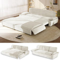 94.5' Pull Out Couch King Size, Futon Sofa Bed, 3-in-1 Convertible Sleeper Sofa Bed with Cushion Armrest, Modern Corduroy Loveseat Couches for Living Room, Small Space, Apartment, Beige