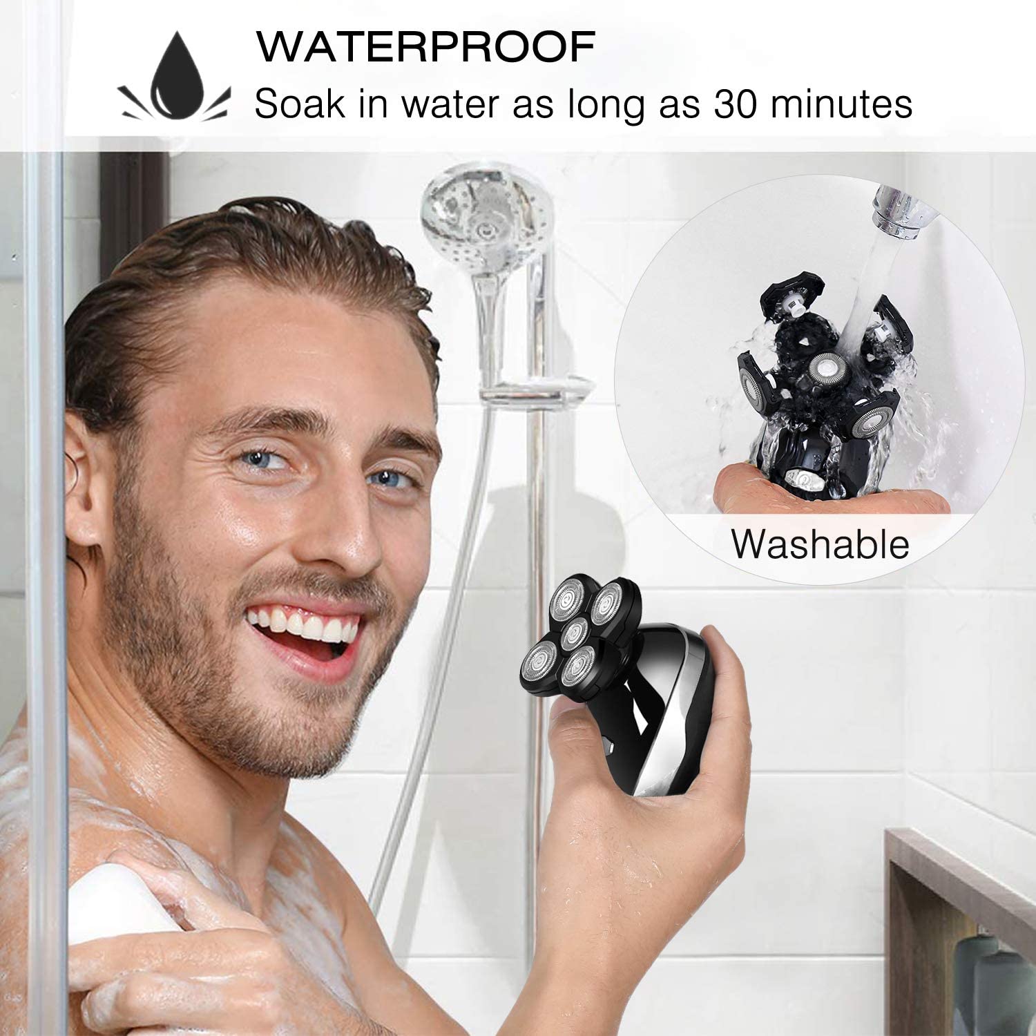 Electric Razor for Men, All in one wet dry grooming electric shaver digital display hair trimmer beard electric razor men facial&body shaving machine