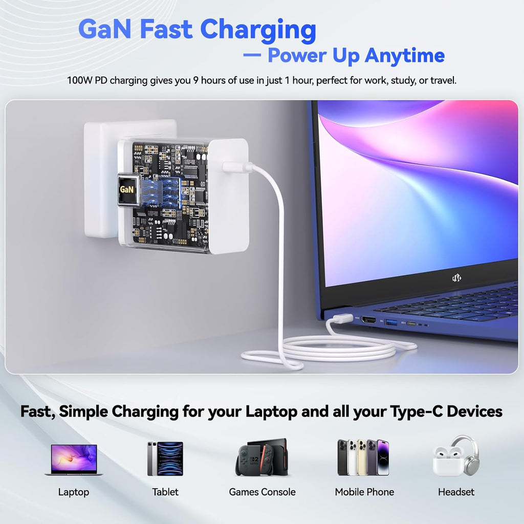 NIMO 17.3' FHD Gaming Laptop – AMD Ryzen 7 7735HS 8-Core/16-Thread, Radeon 680M Graphics, 64GB DDR5, 1TB NVMe SSD, Light Gaming & Esports Ready, Backlit Keyboard, Fingerprint Unlock, 100W PD Type-C
