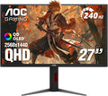 AOC 27 Inch OLED Gaming Monitor (QD-OLED), 1440p QHD 2560x1440, 240Hz, 0.03ms, HDMI 2.1, G-SYNC Compatible, HDR True Black, Height Adjustable Stand, USB Hub, Q27GAZDV