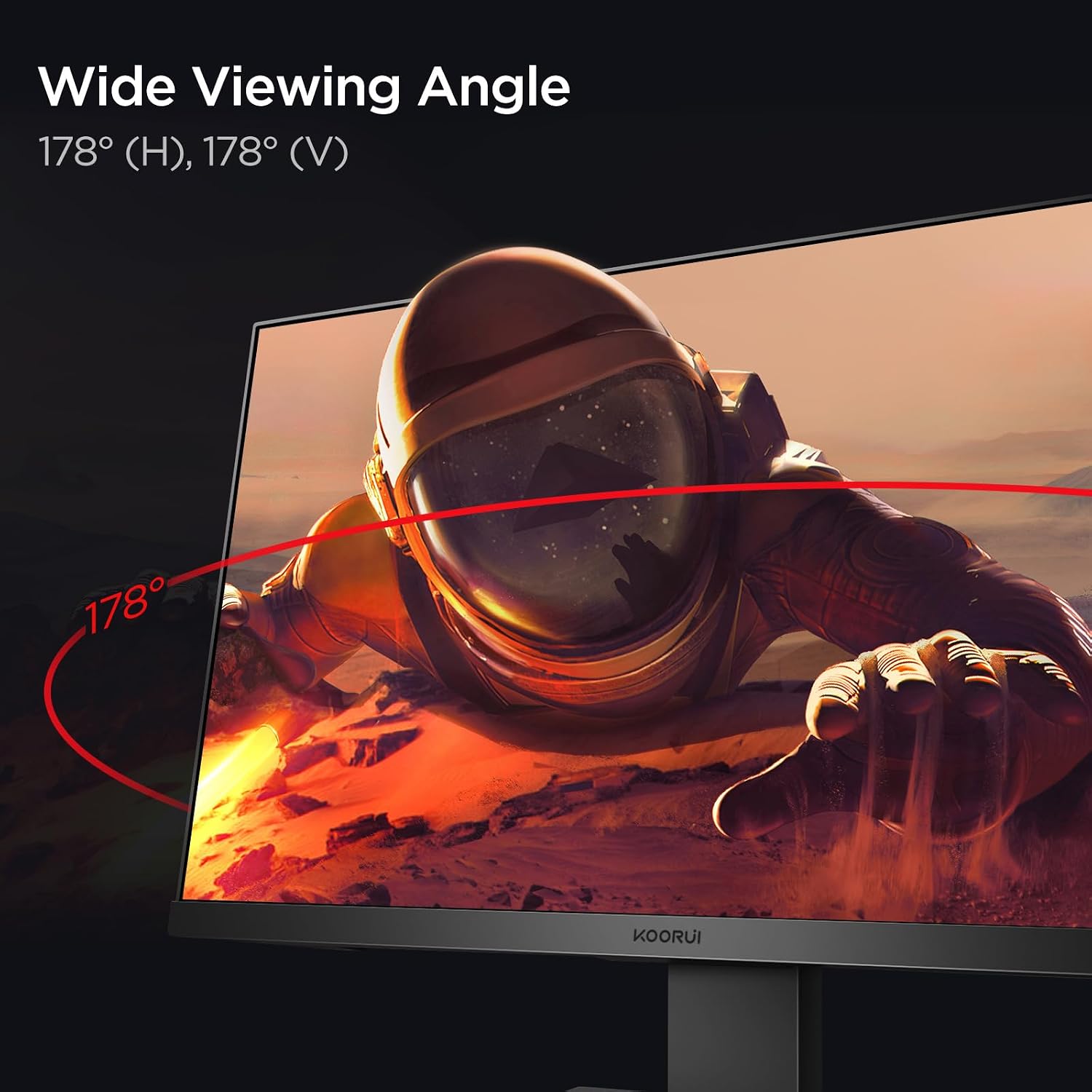 KOORUI 24 Inch Computer Monitor FHD 1920 x 1080p 100HZ, Built-in Speakers, Ultra-Slim Bezels, 75mm VESA Mountable, Tilt Adjustable, HDMI, VGA, Black