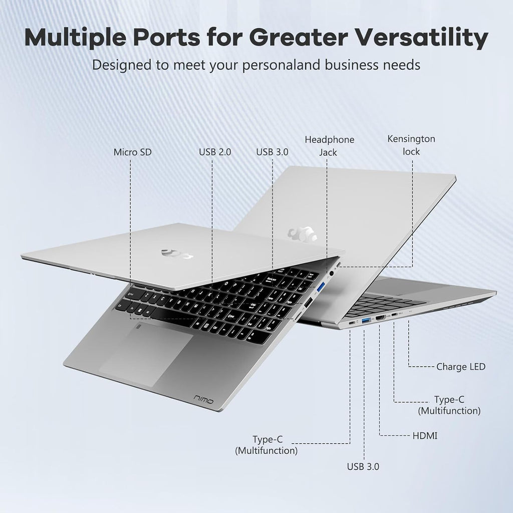 NIMO 15.6' IPS FHD-Gaming-Laptop, 6 Cores AMD Ryzen 5 6600H 32GB DDR5 RAM 1TB SSD (Beat i7-1165G7, Up to 4.5GHz) AMD Radeon 660M GPU-Computer with 100W GaN Type-C Backlit Keyboard Fingerprint Win 11