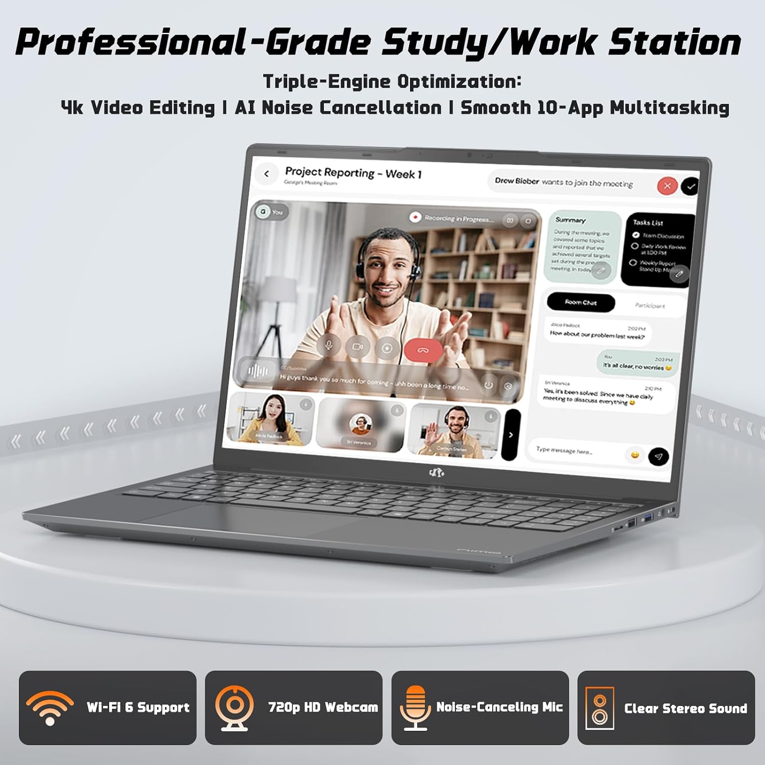 NIMO 17.3' FHD IPS Student-Laptop-Computer - 8GB RAM 256GB SSD Intel Pentium N100(Beat to i3-1115G4, 4 Cores Up to 3.4GHz), 65W Type-C, 2 Years Warranty, Fingerprint, Backlit Keyboard, Wi-Fi 6, BT5.2