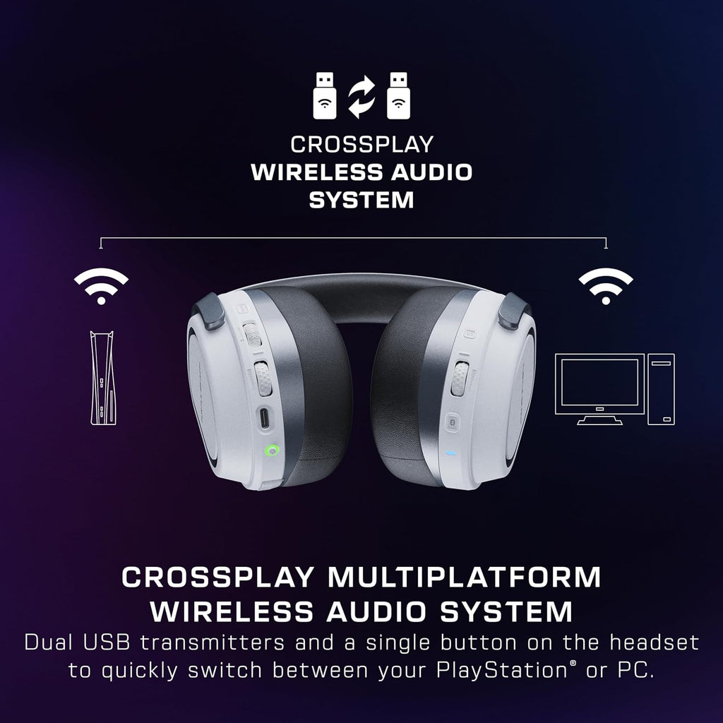 Turtle Beach Stealth 700 Gen 3 Wireless Multiplatform Amplified Gaming Headset for PS5, PS4, PC, Mobile – 60mm Drivers, AI Noise-Cancelling Mic, Bluetooth, 80-Hr Battery – White (Renewed)