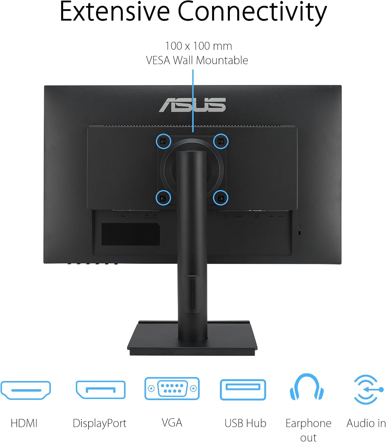 ASUS 24' 1080P Business Monitor (VA24DQFS) - IPS, 100Hz, 1ms, Adaptive-Sync, HDMI, DisplayPort, VGA, for Working and Gaming, Ergo Design, Blue Light Filter, Flicker Free, 3 yr Warranty TAA Compliant
