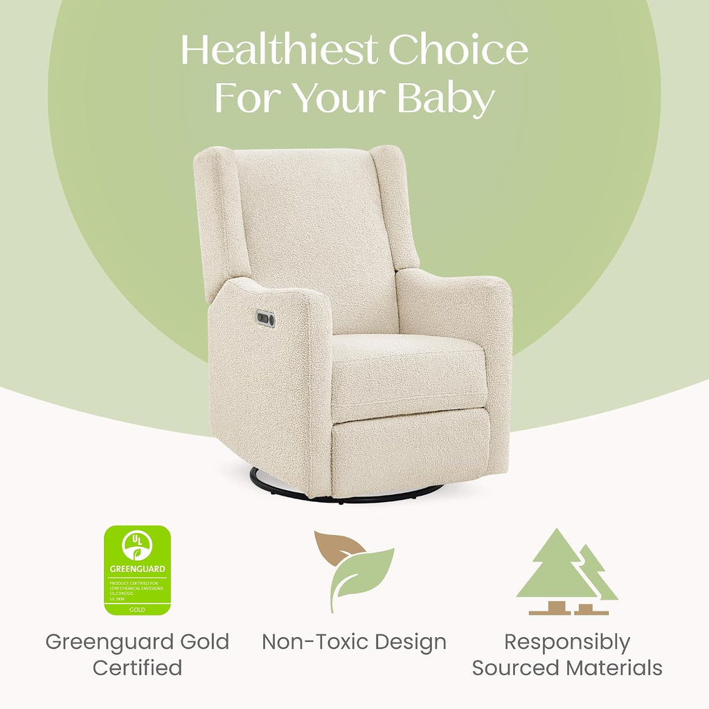 Delta Children Mercer Electronic Power Recliner and Swivel Glider with USB-A and Type-C Ports - Greenguard Gold Certified - Stain-Resistant Performance Fabric is Oeko-TEX Standard 100 Certified, Shell