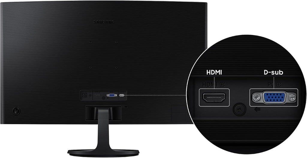 Samsung 27' Essential S3 (S36GD) Curved Monitor - FHD, 1800R Curved Screen, 100Hz, Eye Saver Mode, Game Mode, HDMI D-sub, LS27D36CGANXZA
