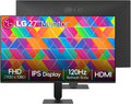 LG 27 inch FHD IPS Monitor, 120Hz, 99% sRGB, 1ms MBR, HDR10, Dynamic Action Sync, Black Stabilizer, HDMI, 3-Side Virtually Borderless Design, Tilt Adjustable, for Office & Gaming