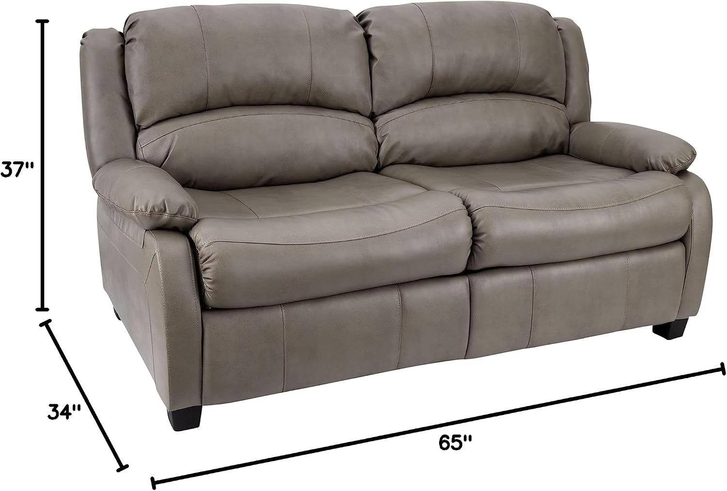 RecPro Charles Collection | 65' RV Hide A Bed Loveseat | Memory Foam Mattress | RV Sleeper Sofa | Pull Out Couch | RV Furniture | RV Loveseat | RV Living Room (Slideout) Furniture | Putty