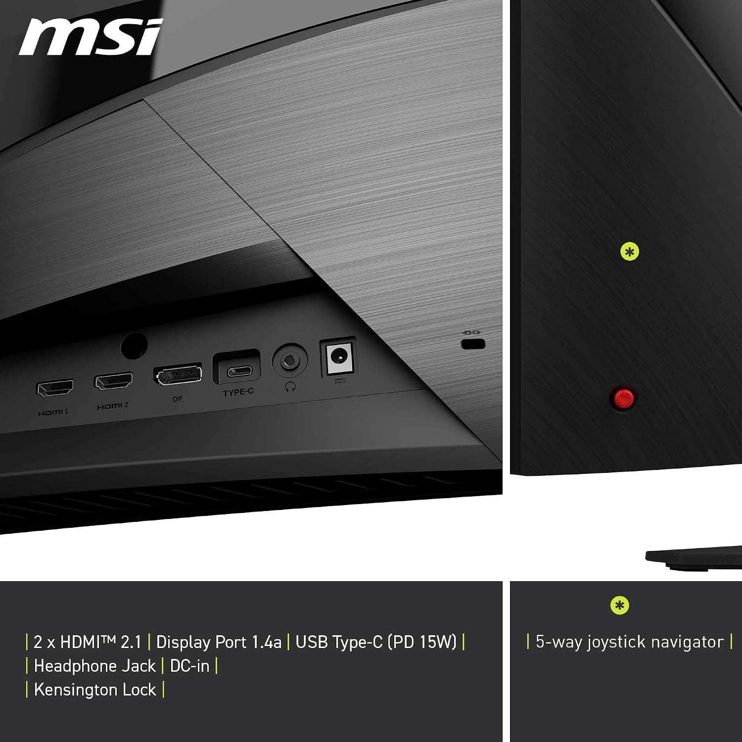 MSI MAG 321CUPDF Curved 32' UHD Gaming Monitor - Rapid VA 1500, 3840x2160, Dual-Mode / 0.5ms, 16:9, Adaptive Sync - DisplayPort 1.4a, HDMI 2.1, USB Type-C (DP Alt. with PD 15W)
