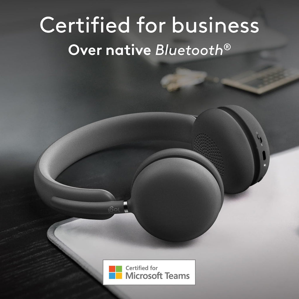 Logitech Zone Wireless 2 Premium Noise Canceling Headset with Hybrid ANC, Certified for Microsoft Teams Over Native Bluetooth and Fast Pair, Engineered for Intel Evo laptops, Graphite