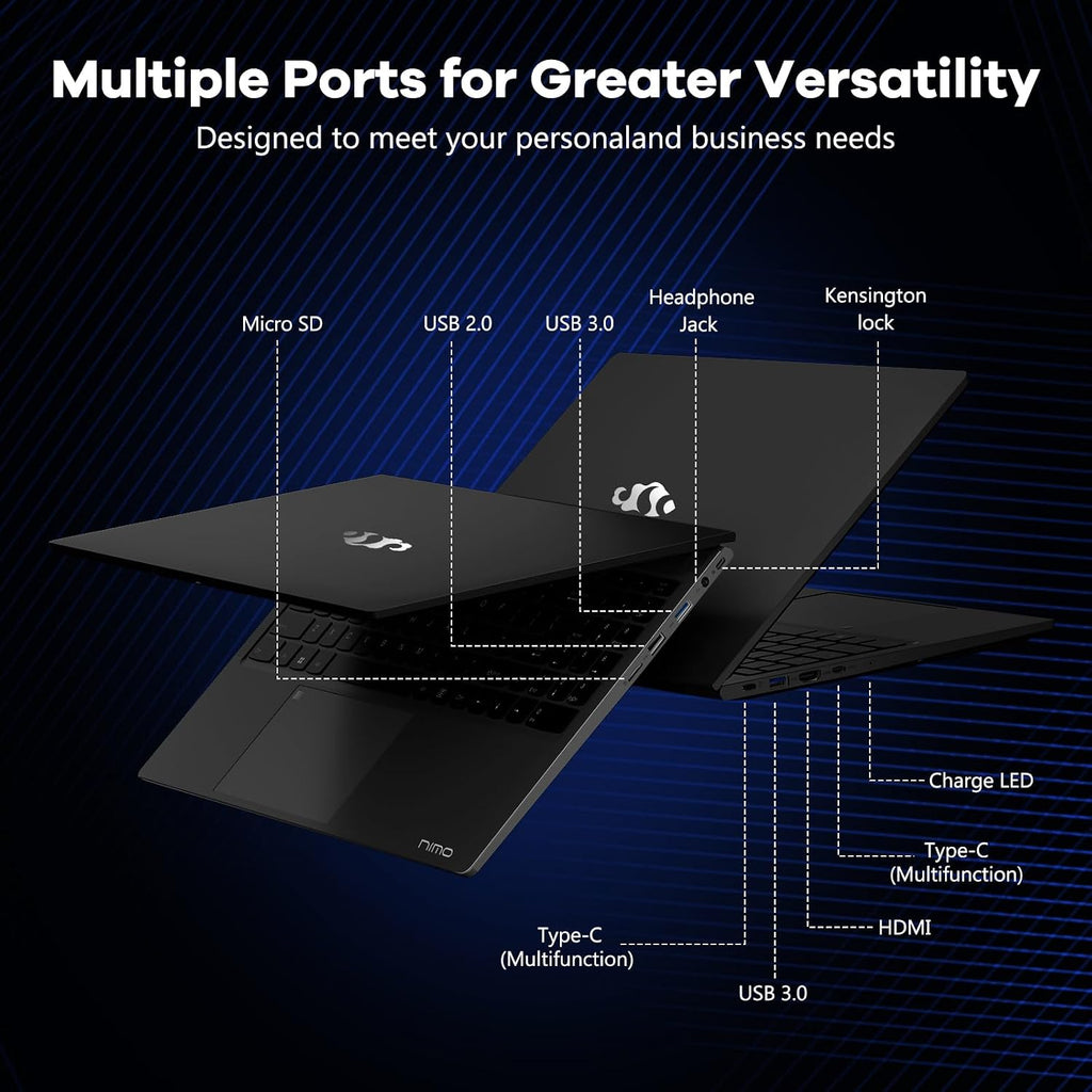 NIMO 15.6' IPS FHD-Gaming-Laptop, AMD Ryzen 5 6600H 32GB DDR5 RAM 1TB SSD (Beat i7-1165G7, 6 Cores Up to 4.5GHz) AMD Radeon 660M GPU 100W USB-C PD Fast Charger Backlit Keyboard Fingerprint (Renewed)