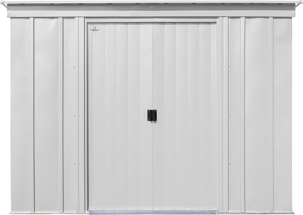 Arrow Classic Steel Storage Shed, 8x4, Flute Grey