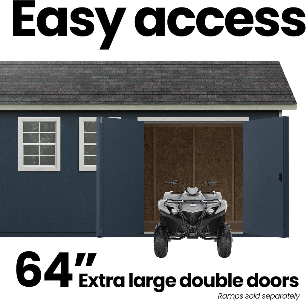 Handy Home Products Scarsdale 10x16 Do-it-Yourself Wooden Storage Shed with Floor Kit- Does not Include Paint or Roofing Shingles