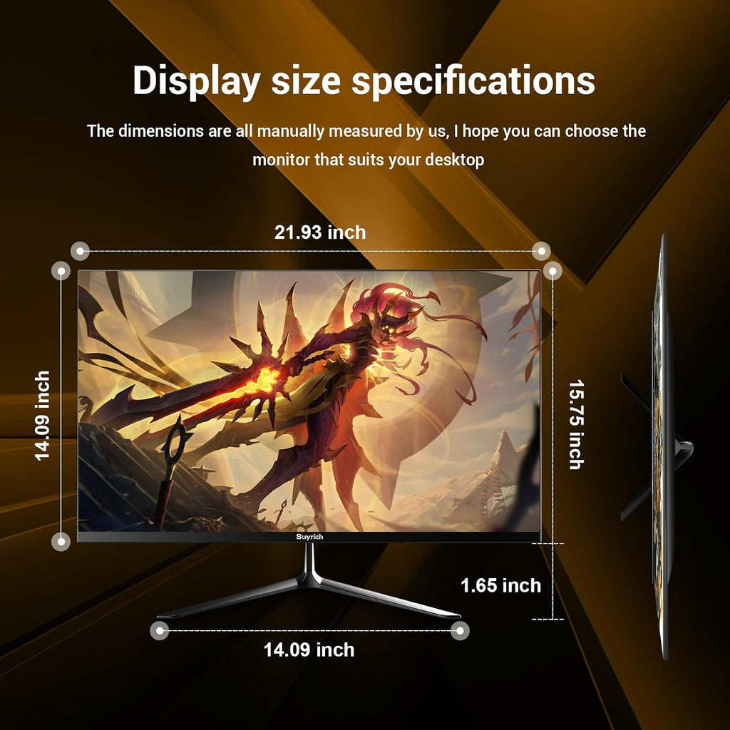 24.5 Inch Gaming Monitor, 200Hz Refresh Rate, FHD 1920x1080, Fast Response Time, Built-in Speakers, Metal Stand, VESA Compatible, for PC Gamers and Home Setup