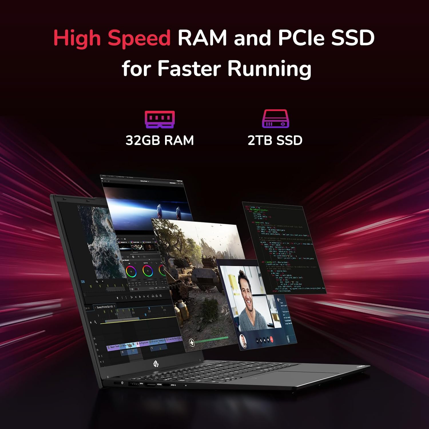 15.6'' FHD IPS Business Gaming Laptop Computer, 8-Cores AMD Ryzen 7 6800H, 32GB DDR5 RAM 2TB SSD(Beat i7-12700H, Up to 4.7GHz), Radeon 680M GPU, 100W Type-C, Fingerprint, Backlit Keyboard, Black