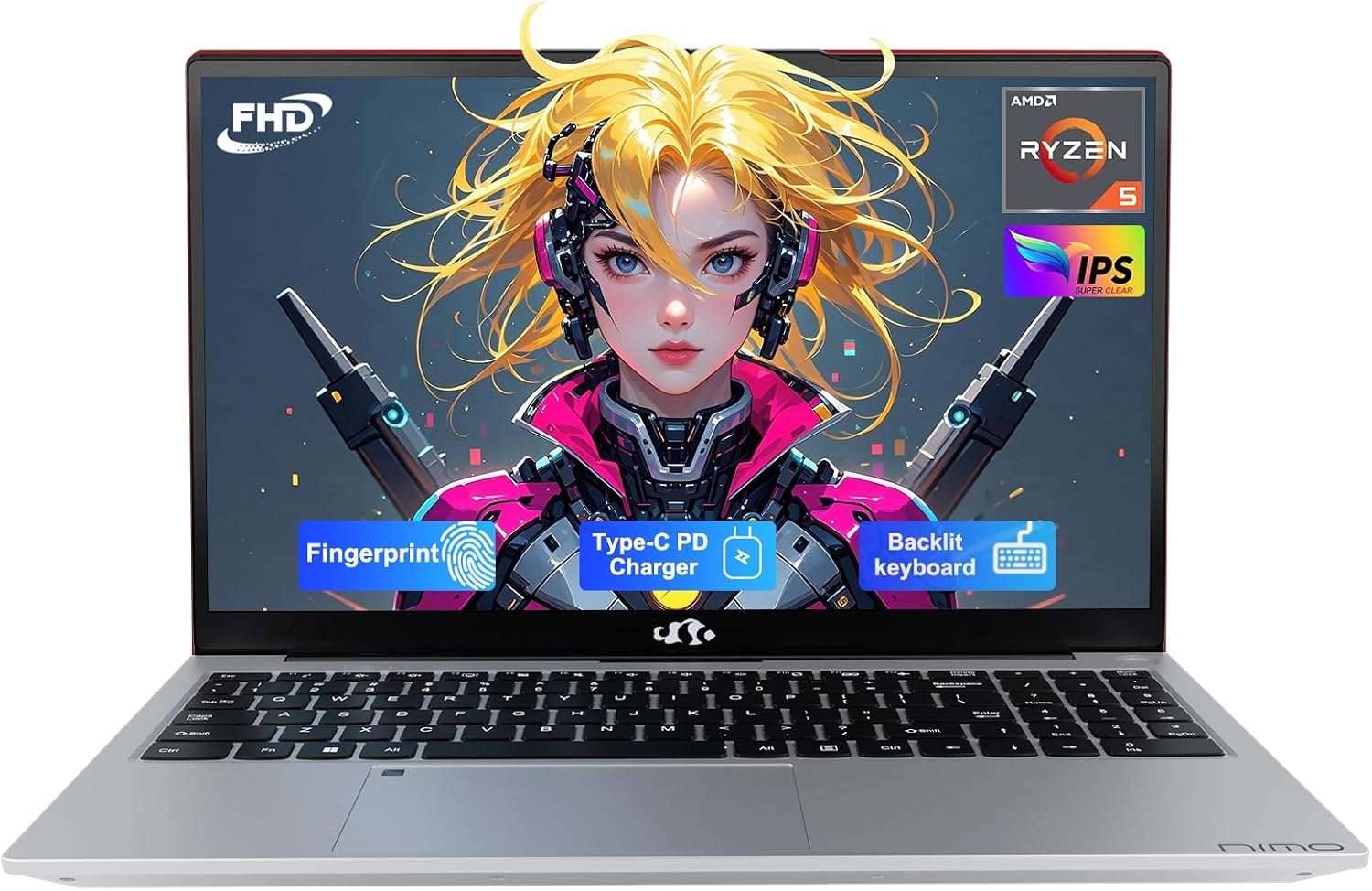 15.6'' IPS FHD-Laptop, 32GB RAM 1TB SSD AMD Ryzen 5(Beat i5-1135G7, 4 Cores Up to 3.7GHz) Student Computer with 65W Type-C, 2 Years Warranty, Fingerprint, Backlit Keyboard, BT5.2, Numpad, for Home