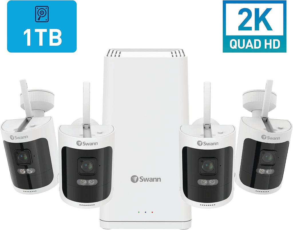 Swann AllSecure650™ 2K Wireless Security Kit with 4 x Wire-Free Cameras & Power Hub NVR