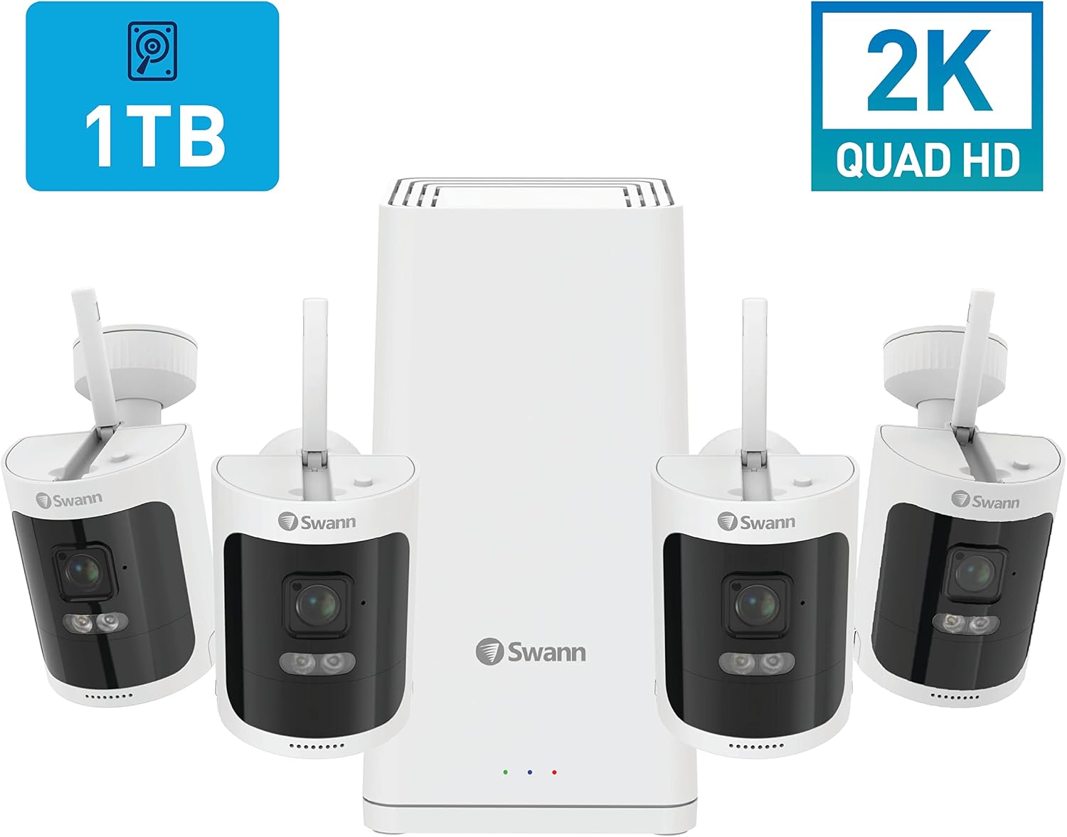 Swann AllSecure650™ 2K Wireless Security Kit with 4 x Wire-Free Cameras & Power Hub NVR