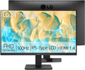 LG 24' FHD (1920 x 1080) IPS Business Monitor, 100Hz, AMD FreeSync, 99% sRGB, Reader Mode, Flicker Safe, HDMI VGA, Tilt and VESA Mountable