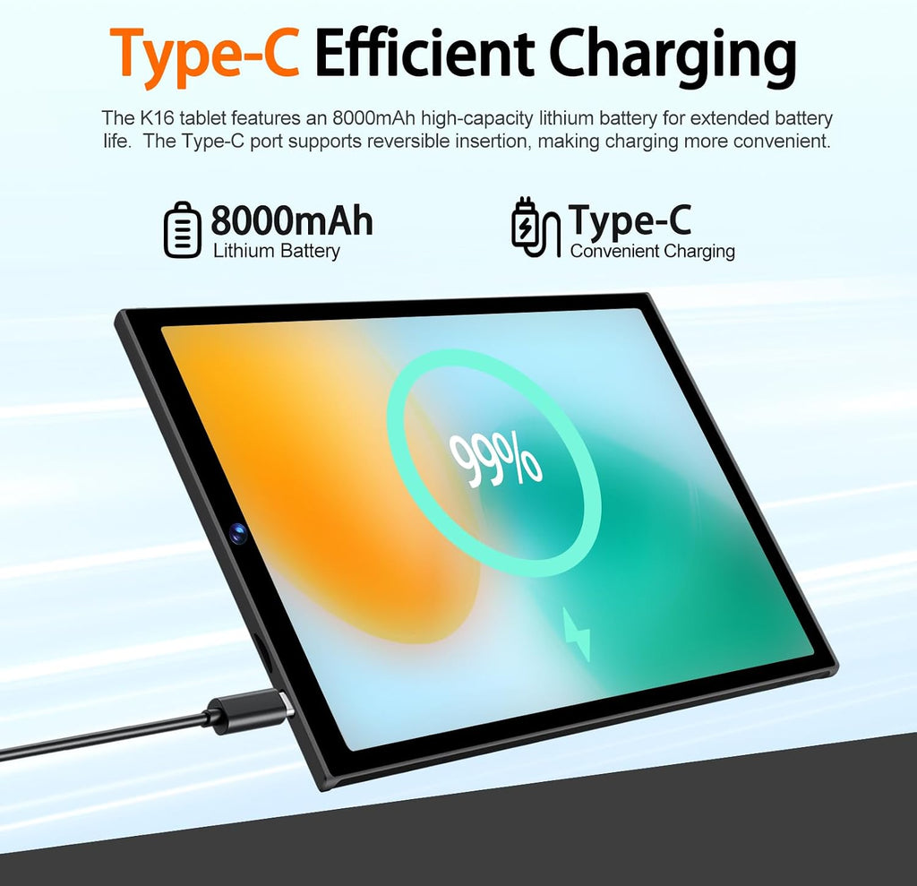 2026 Android 15 Tablet 10.1 Inch Tablets, 30GB RAM 128GB ROM 1TB Expand, 8000mAh Battery, BT5.0, 2.4/5G Wi-Fi 6, Metal Body with Keyboard & Mouse, Gemini AI, Widevine L1 HD IPS Display - Black