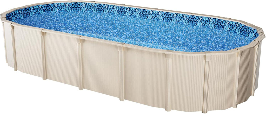 VEVOR 12 x 24 ft Oval Pool Liner, Unibead Above Ground Pool Liners, 52in Wall Height, Durable Standard Gauge Vinyl, Designed for Steel Sided Above-Ground Swimming Pools