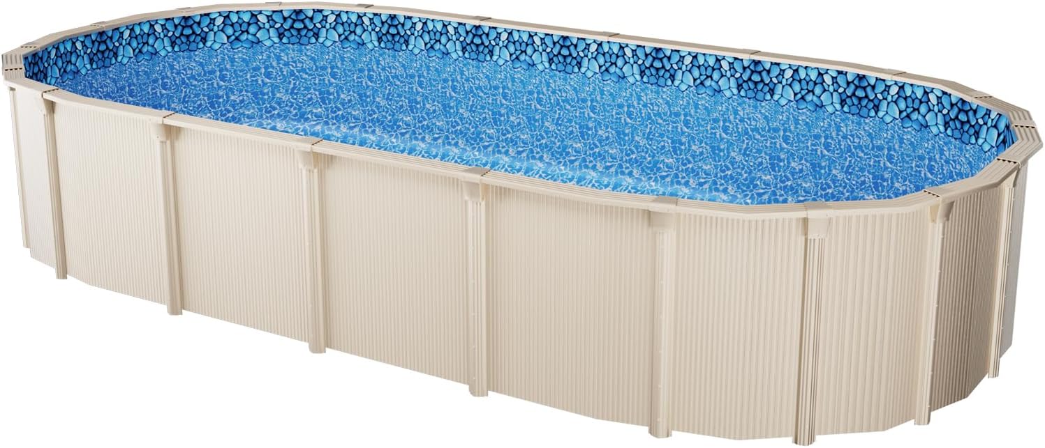 VEVOR 12 x 24 ft Oval Pool Liner, Unibead Above Ground Pool Liners, 52in Wall Height, Durable Standard Gauge Vinyl, Designed for Steel Sided Above-Ground Swimming Pools