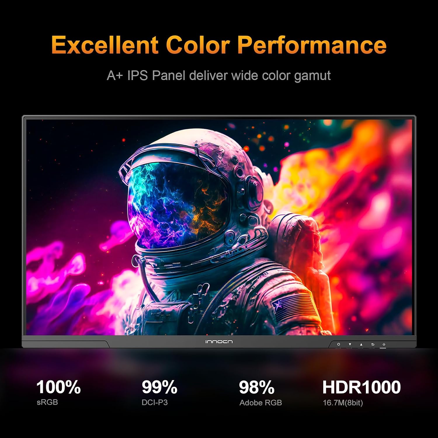 INNOCN 24.5' 2K QHD 2560 x 1440P 240Hz Monitor, Gaming Console Ready, Mini-LED Precisely Local Dimming, Monitor for Mac, HDMI 2.1, DP 1.4, Height Pivot Adjustable Stand, Black - 25M2S