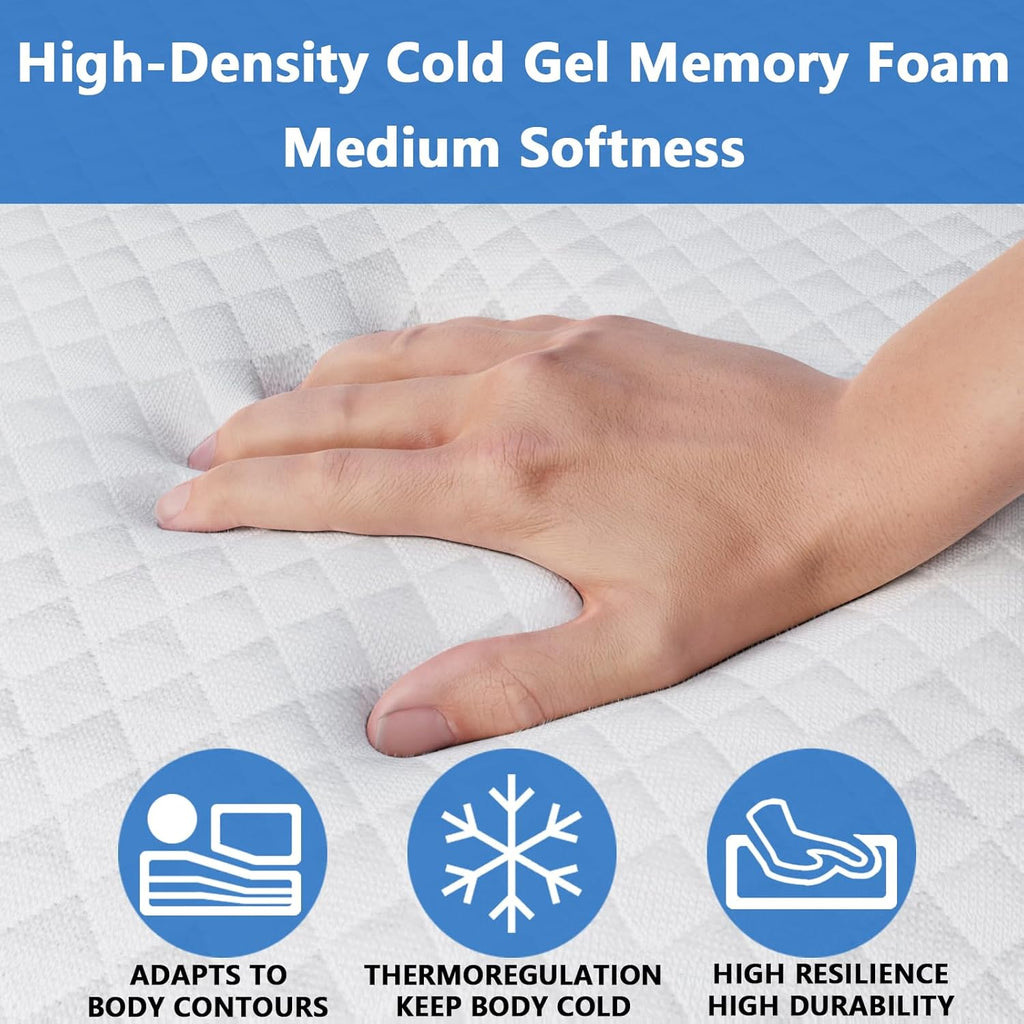4.5 Inch Cold Gel Memory Foam Mattress Replacement for Sleeper Sofa and Couch Beds - Full Size CertiPUR-US Certified (Sofa Not Included)
