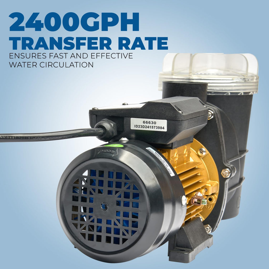 XtremepowerUS 3/4HP Swimming Pool Pump (2400GPH) Pond Self Prime Above-Ground Pond Spa Pool Pump w/ Strainer Basket 1.5'NPT Listed