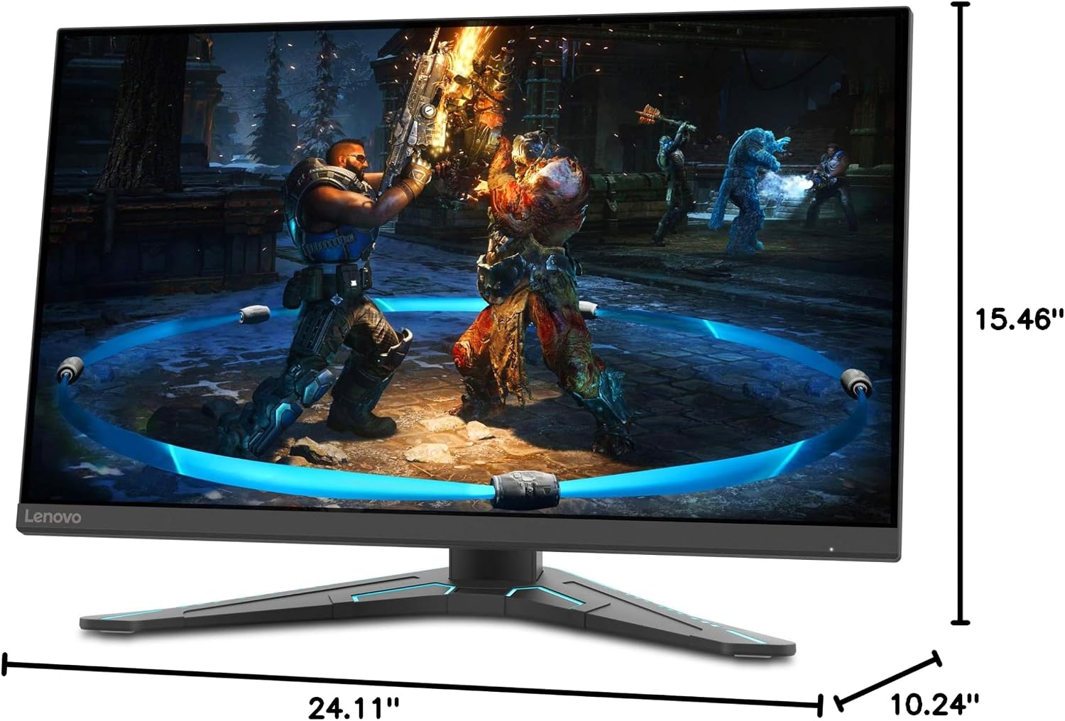 Lenovo G27-20 27-inch Gaming Monitor, FHD, IPS, 144Hz, 1ms, FreeSync Premium and NVIDIA G-SYNC Compatible, NearEdgeless, VESA Mount, Height and Tilt Adjust, HDMI, DP