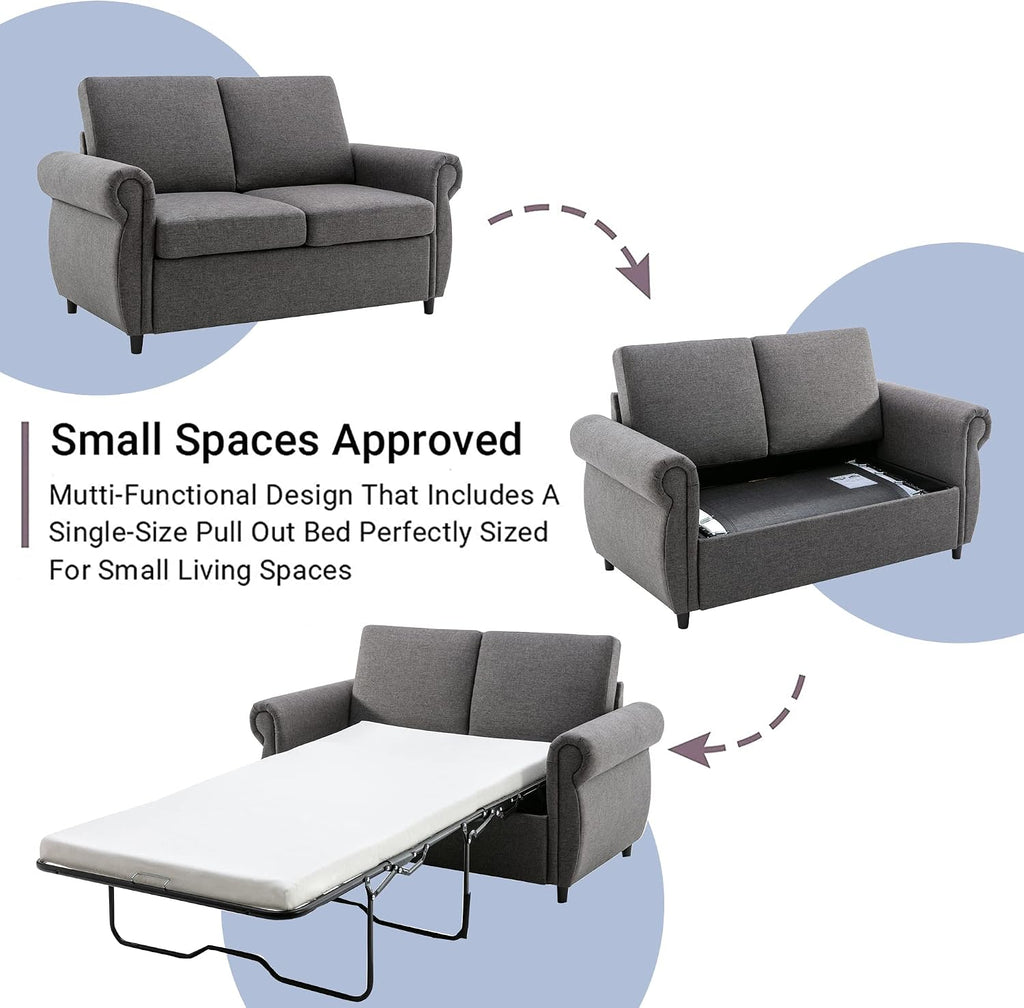 Sleeper Couch Small Sofa for Living Room or Bedroom Including Pull Out Bed