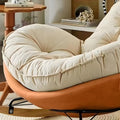 LITFAD Modern Upholstered Rocking Chair - Tufted Seat and Metal Legs Stylish Lounge Chair for Living Room, Bedroom - Orange