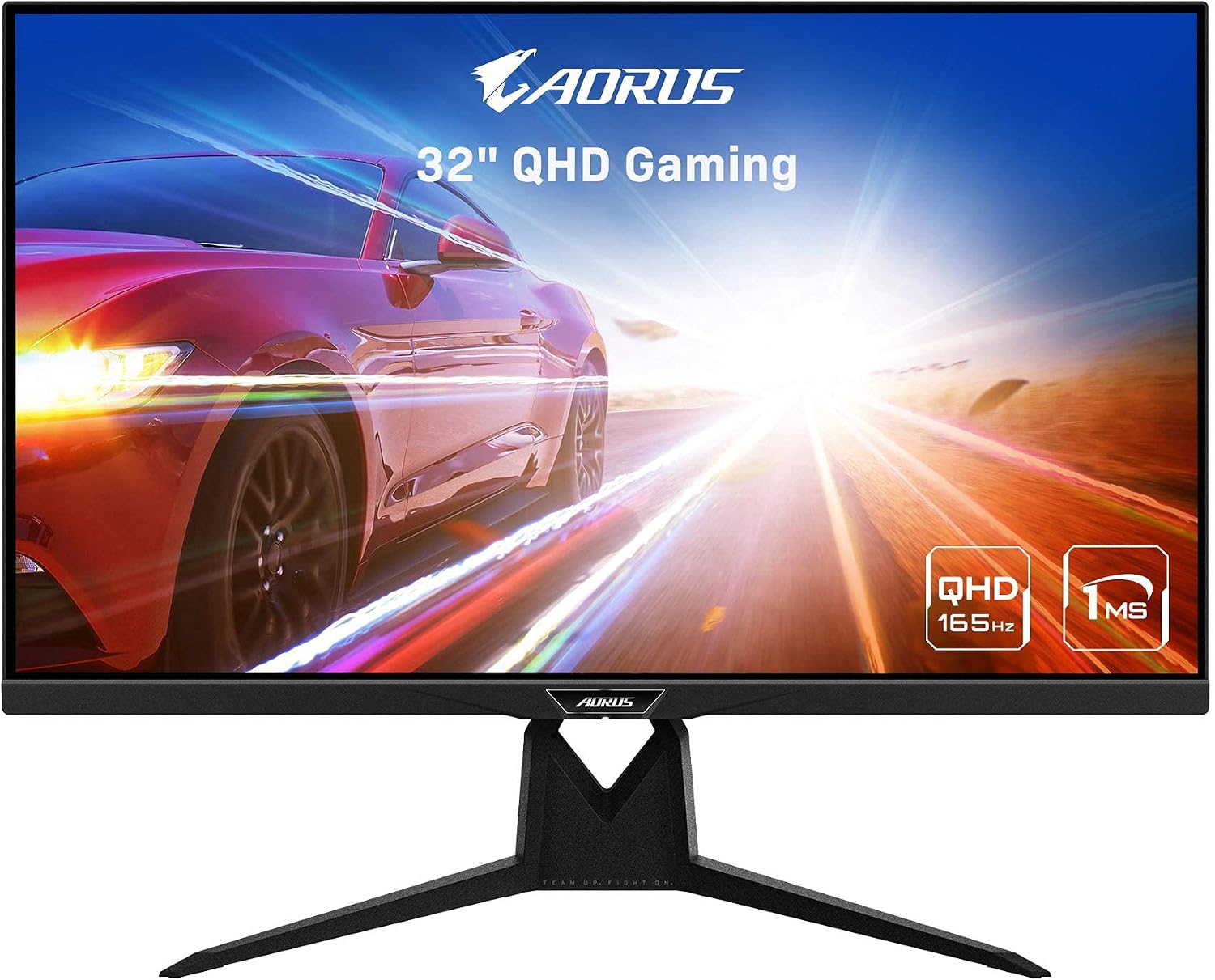 AORUS FI32Q 32' 1440p HBR3, NVIDIA G-SYNC Compatible, Exclusive Built-in ANC, KVM, 2560x1440 Display, 1ms Response Time, 94% DCI-P3, 1x DisplayPort 1.4, 2X HDMI 2.0, 2X USB 3.0, 1x USB C (Renewed)